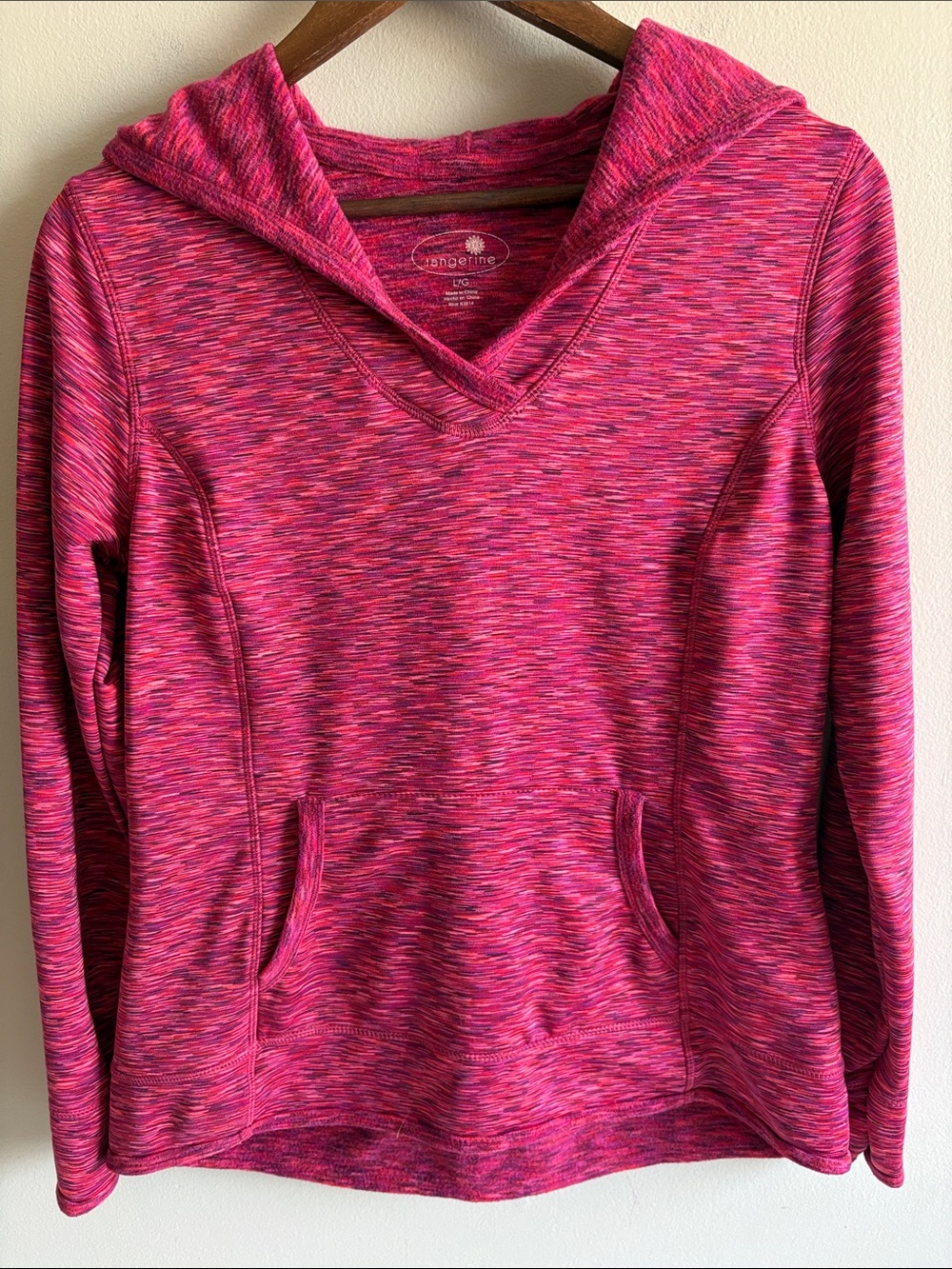 Tangerine L/G Pink Space Dye Pullover Hoodie Activewear